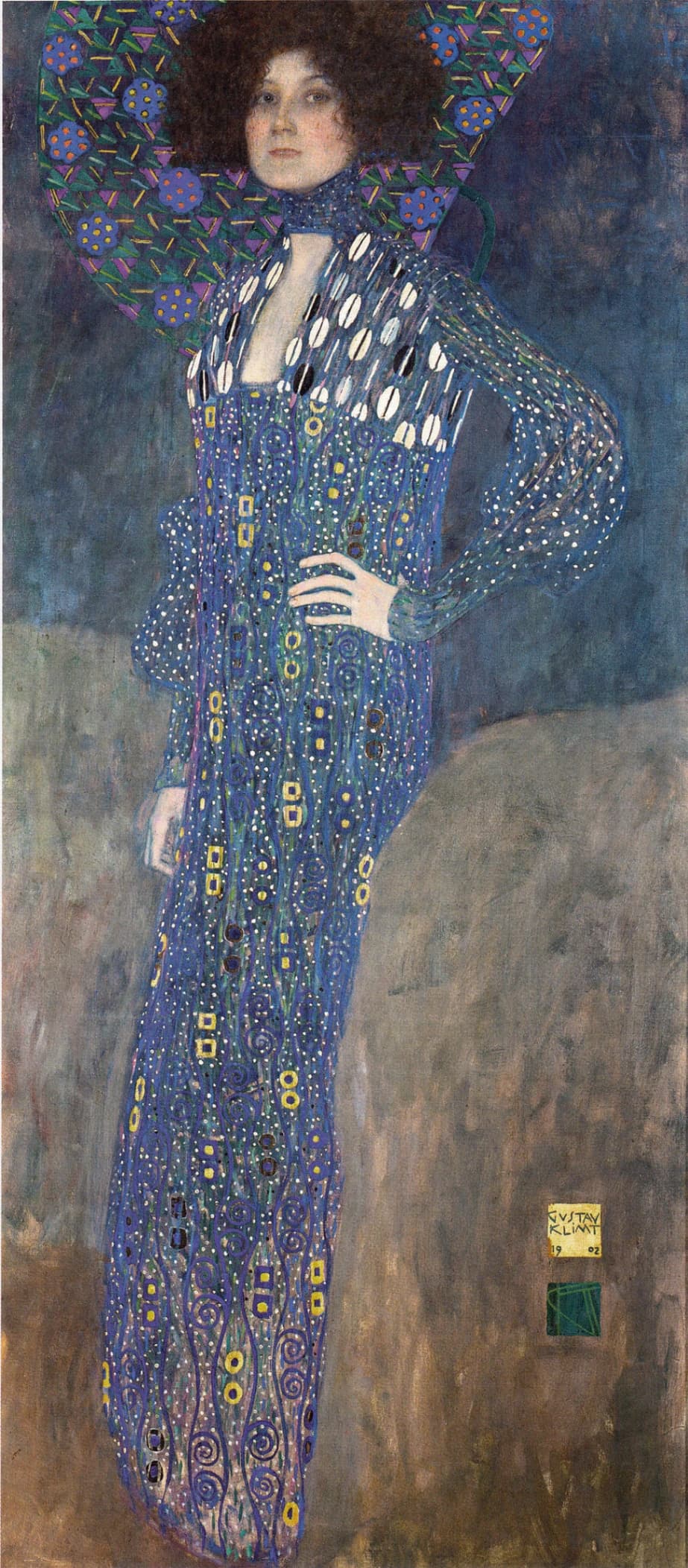Gustav Klimt, Ritratto di Emilie Flöge, 1902, olio su tela, 181 × 84 cm, Wien Museum, Vienna.
