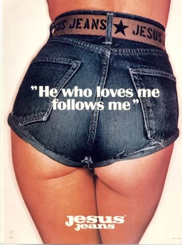 La geniale pubblicità di Oliviero Toscani per Jesus Jeans, che scatenò forti polemiche nell'Italia degli anni' 70.
