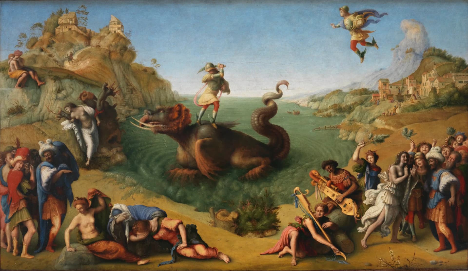 Piero di Cosimo, Perseo e Andromeda, 1510-1515, tempera grassa su tavola, 70 x 120 cm, Gallerie degli Uffizi, Firenze, Inventario 1890 n. 1536 © Uffizi
