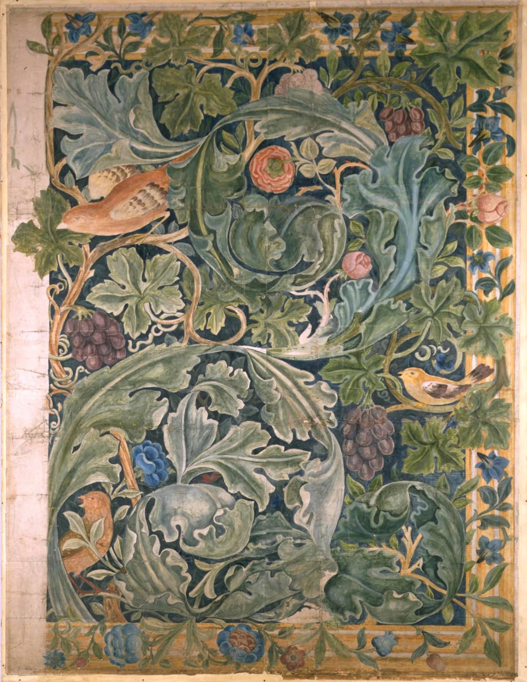 Cartone per arazzo Acanthus and Vine, disegnato da William Morris e realizzato da Morris &amp; Co., 1879, Victoria and Albert Museum, Londra, N. museo E.3472-1932. © Victoria and Albert Museum, Londra.
