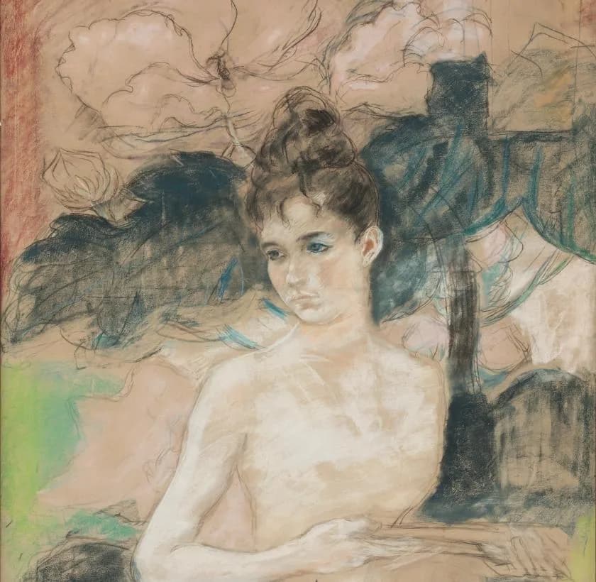 Camille Claudel, Ritratto di Louise Claudel, 1887, pastello su cartone, 132 x 94,8 cm, Museo Camille Claudel © Christian Moutarde
