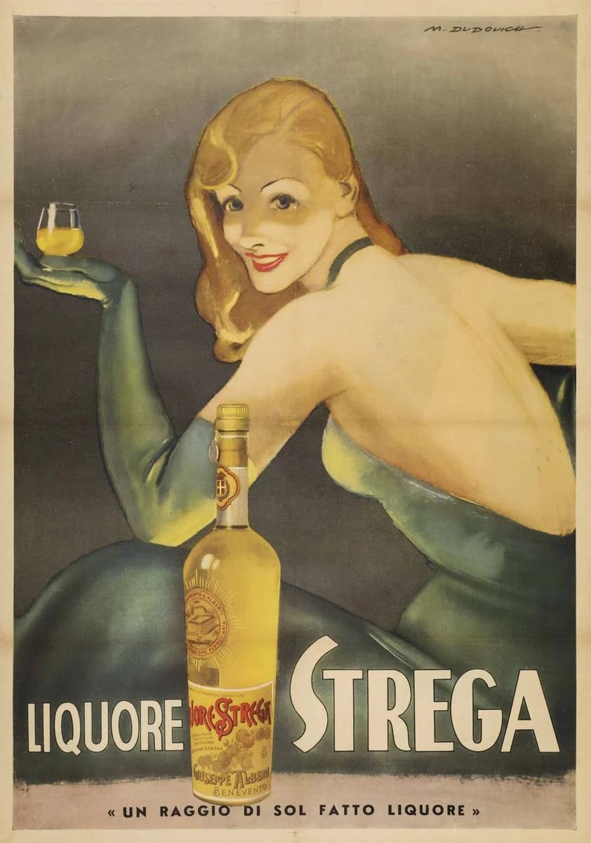 Marcello Dudovich, Manifesto pubblicitario per il Liquore Strega © Cambi Casa d'Aste