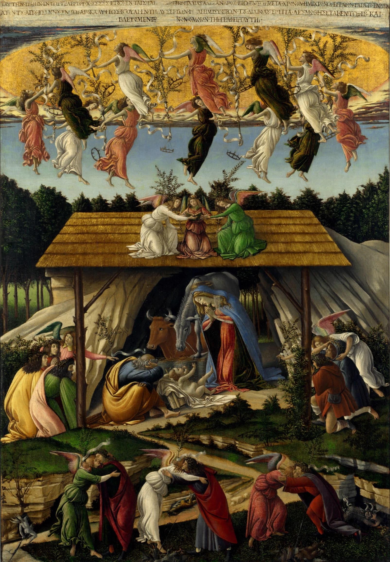 Sandro Botticelli, Natività mistica, 1501, tempera su tela, 108,5×75 cm, National Gallery, Londra.
