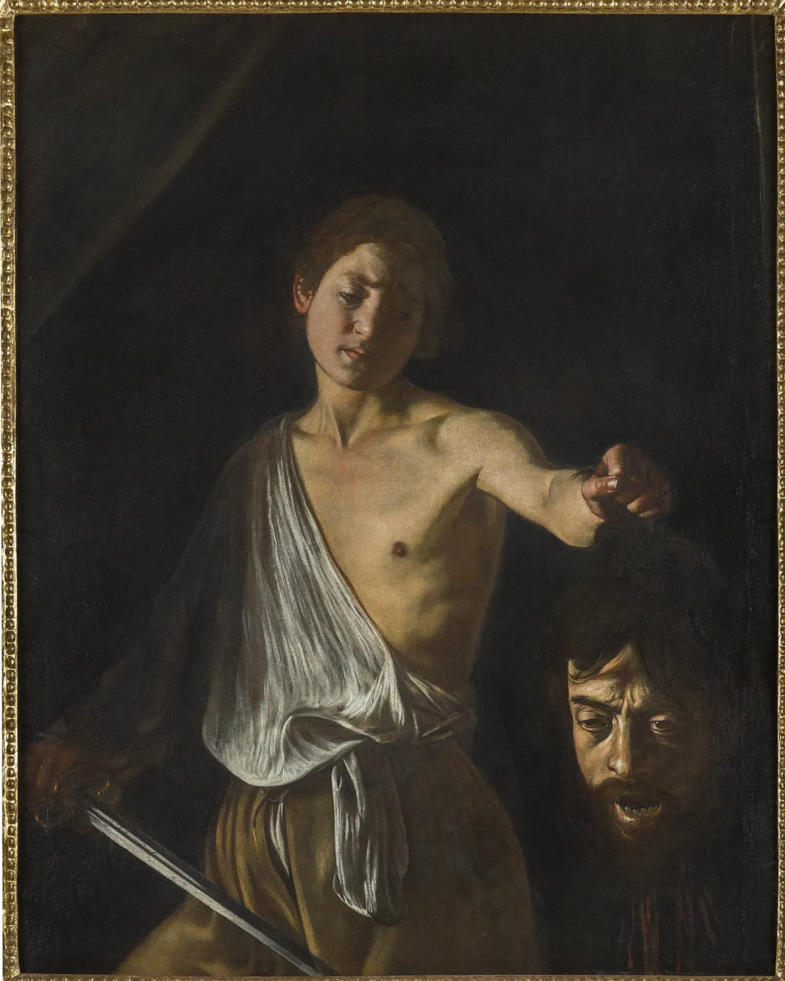 Michelangelo Merisi detto Caravaggio, David con la testa di Golia, 1606-07 o 1609-1610, olio su tela, 125 × 101 cm, Galleria Borghese, Roma.