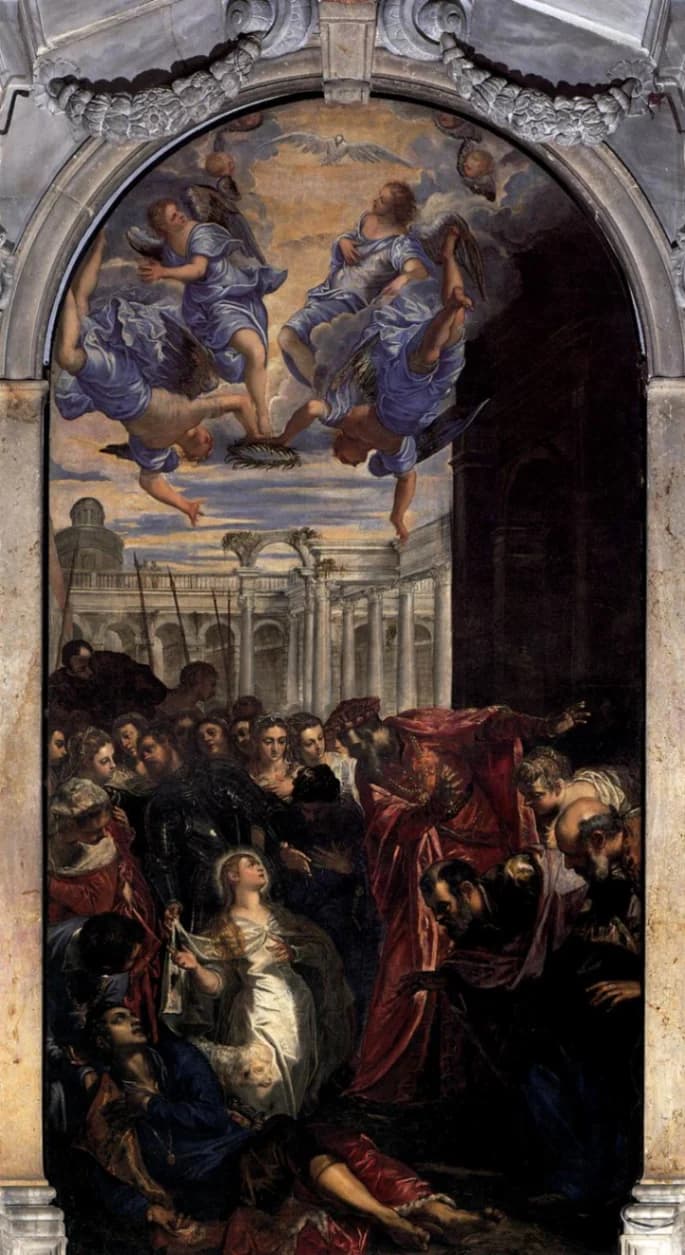 Tintoretto e Marietta Robusti, Miracolo di Sant'Angese, Chiesa della Madonna dell'Orto, Venezia.