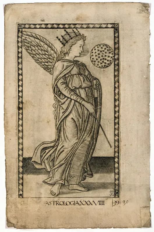 Astrologia, una delle incisioni del ciclo dei così detti "Tarocchi del Mantegna".