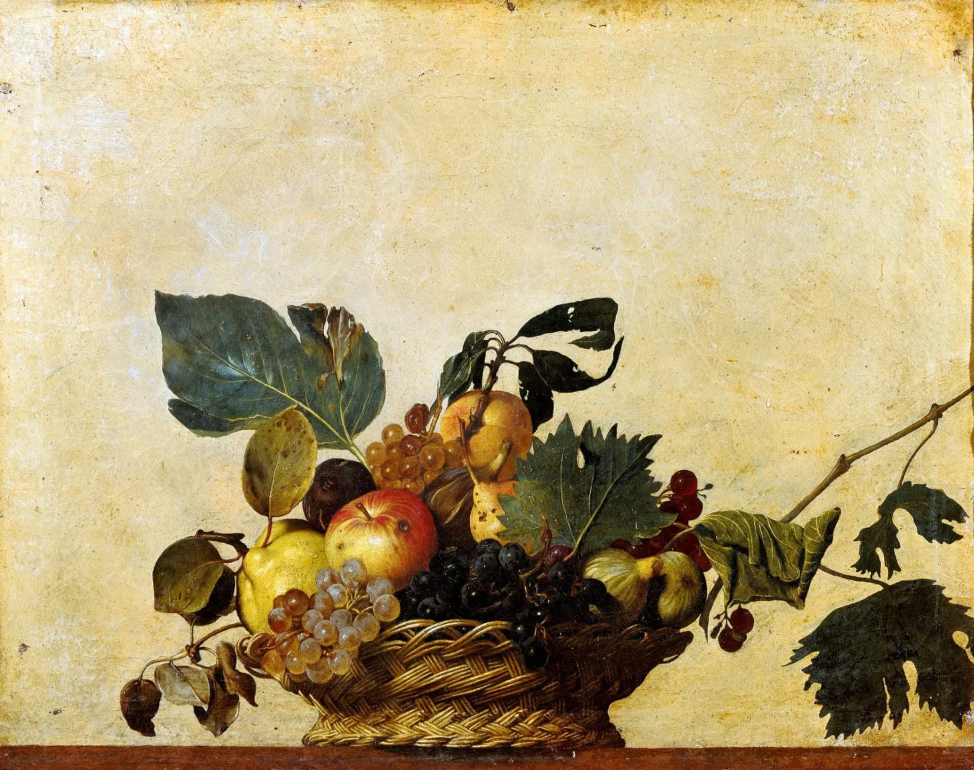 Michelangelo Merisi detto Caravaggio, Canestra di frutta, 1597-1600, olio su tela, 46 × 64 cm, Pinacoteca Ambrosiana, Milano.