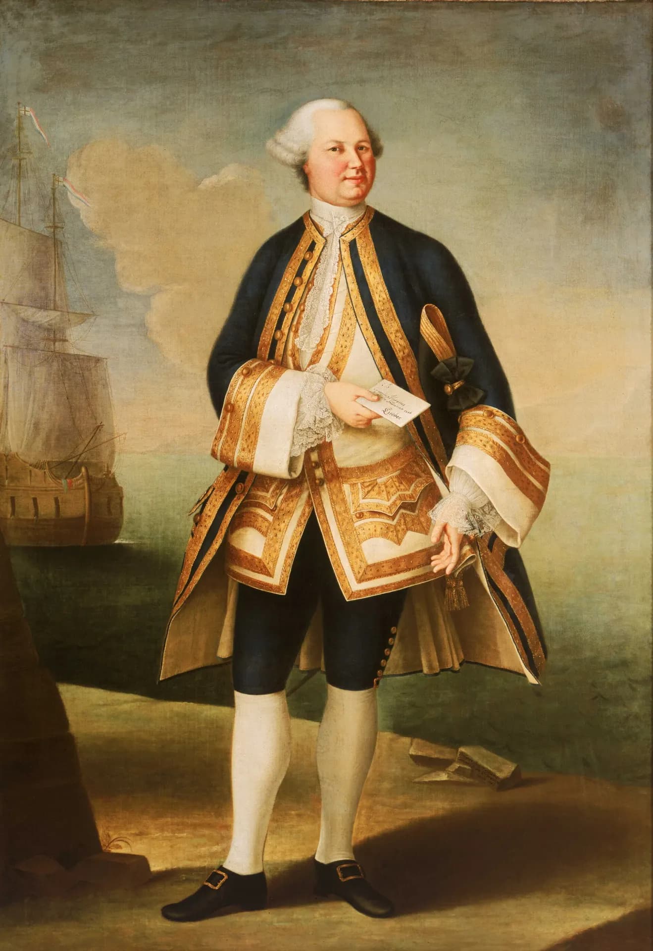 Violante Beatrice Siries, Ritratto del Capitano Sir Edward Hughes, 1761, olio su tela, 20, 8 x 14,5 cm, Musei Reali di Greenwich, Museo Marittimo Nazionale, Greenwich.