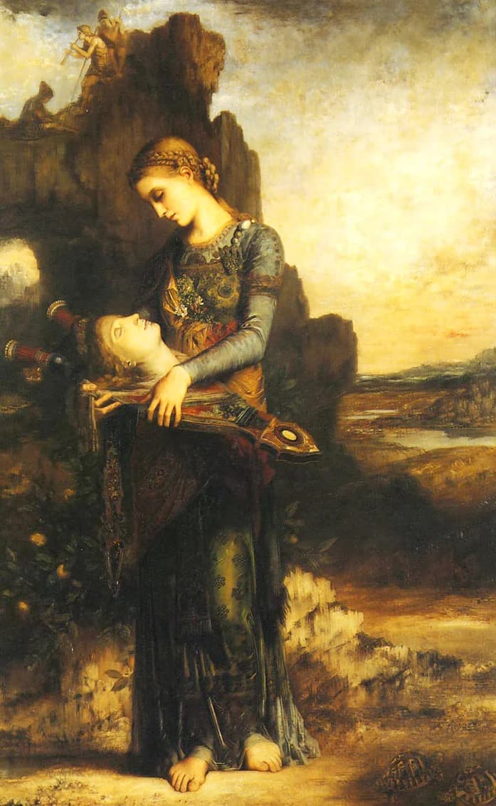 Gustave Moreau, Orfeo, 1865, olio su legno, 154 × 99,5 cm, Museo d'Orsay, Parigi.