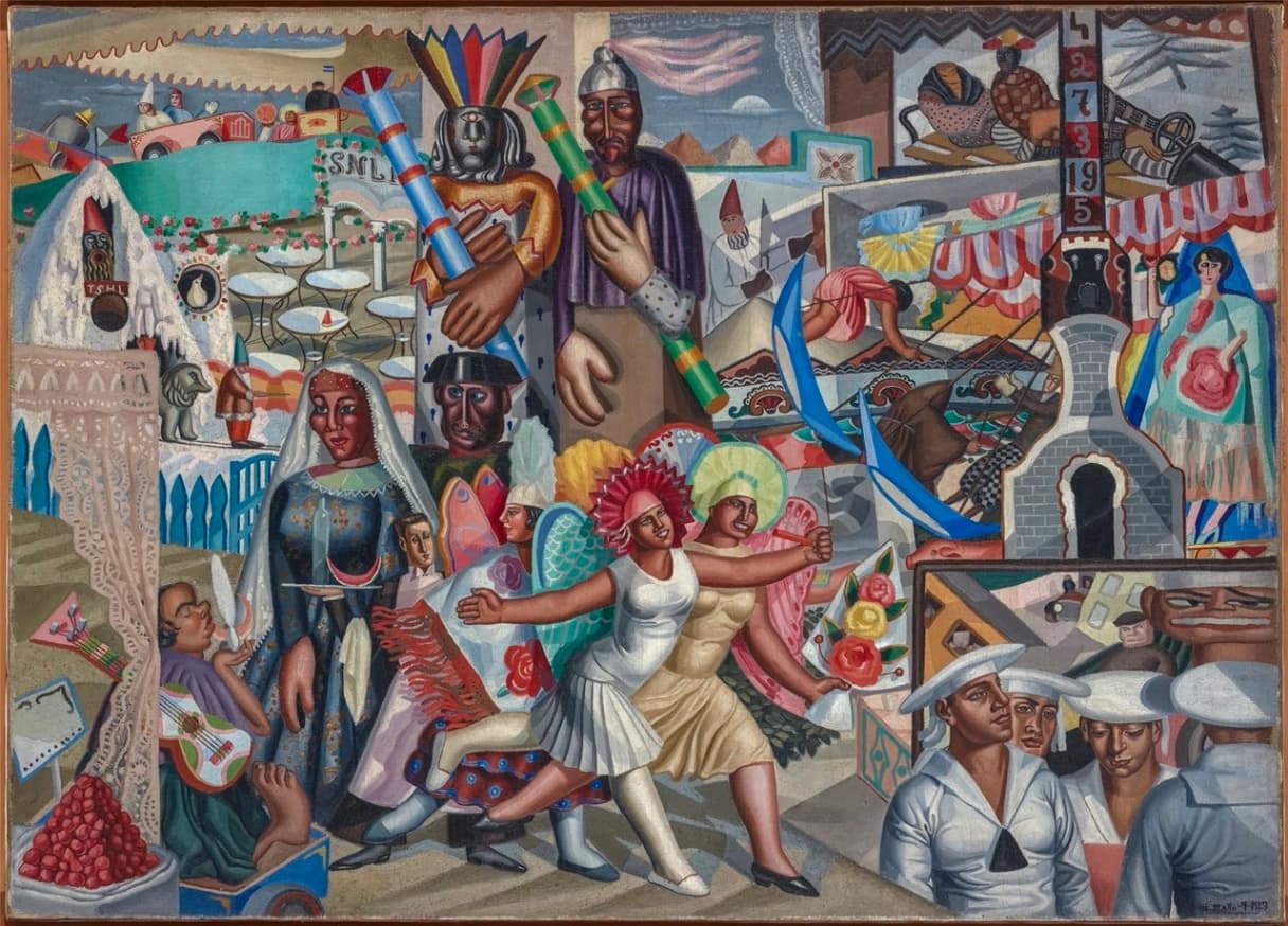 Maruja Mallo, La verbena, 1927, Colección Museo Nacional Centro de Arte Reina Sofía, Madrid. © Maruja Mallo