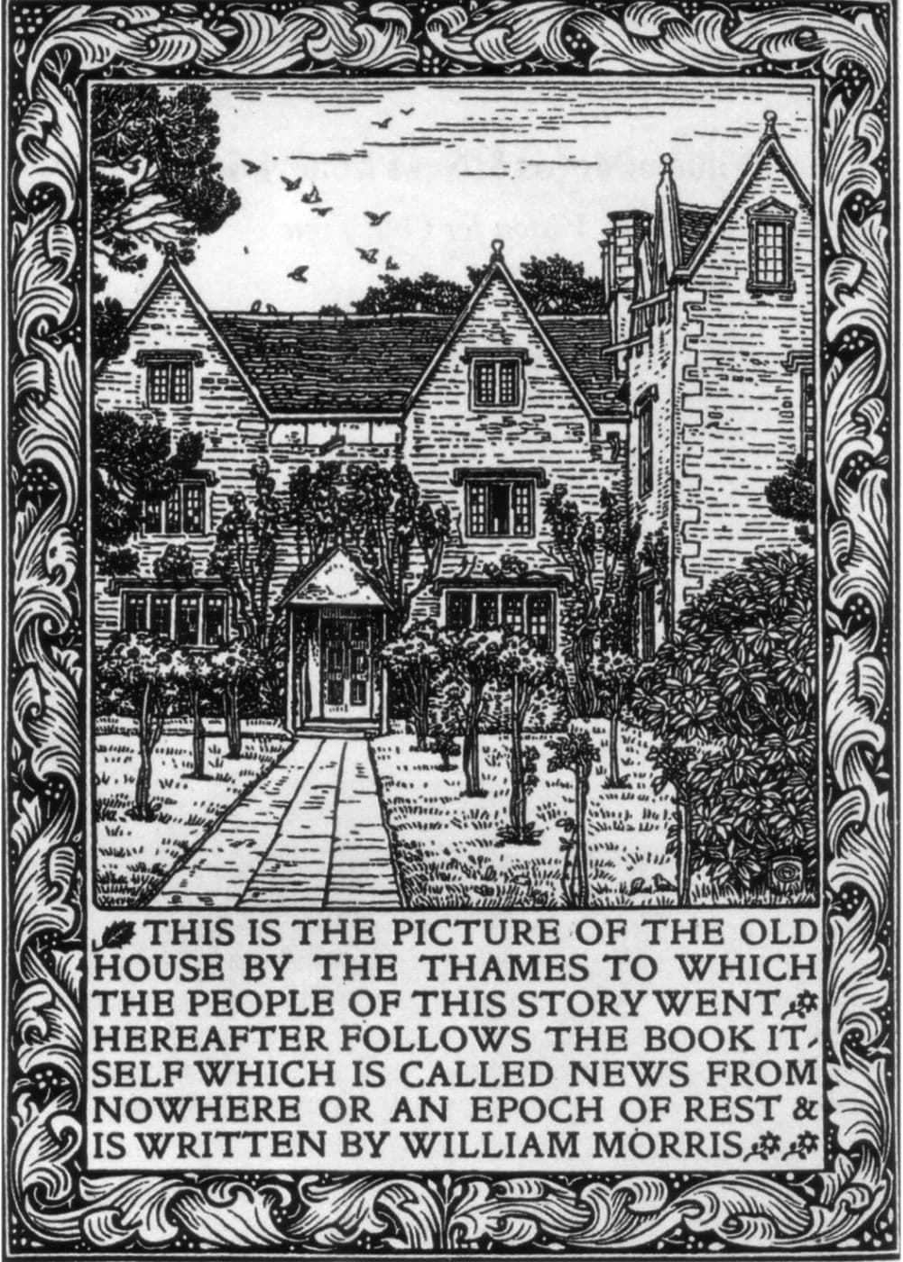 Frontespizio dell'edizione del 1893 di News from Nowhere della Kelmscott Press edition