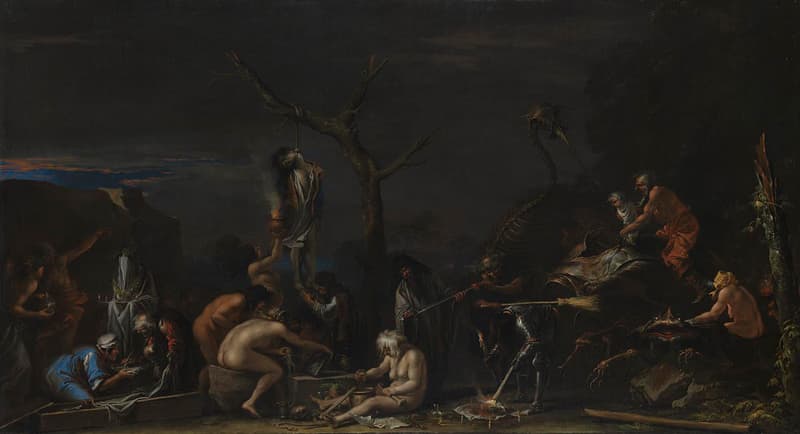 Salvator Rosa, Le Streghe e gli Incantesimi, 1646 circa, olio su tela, 72 × 132 cm, National Gallery, Londra.