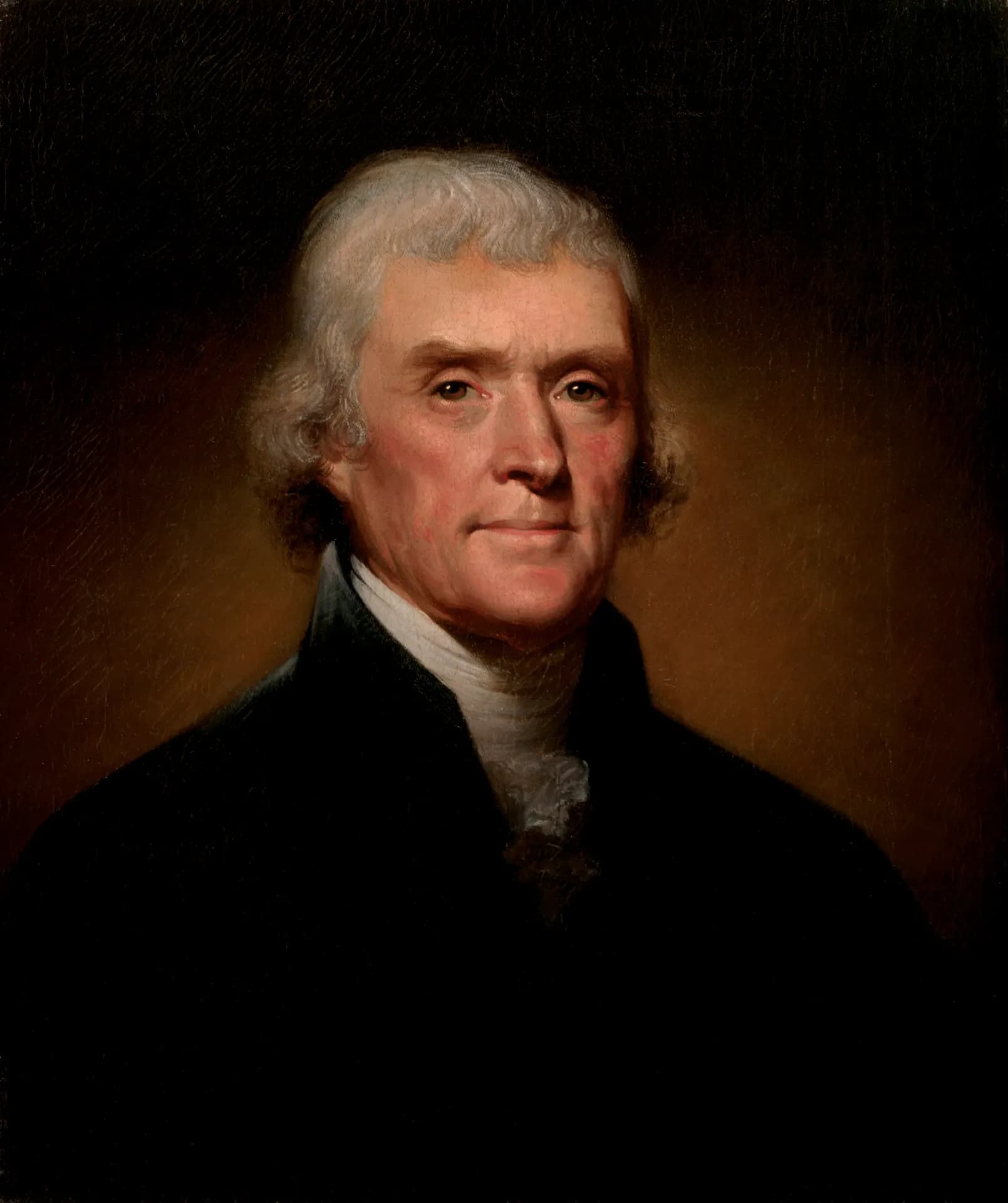 Rembrandt Peale, Ritratto di Thomas Jefferson, 1800, olio su tela, 58,7 x 48,9 cm, Casa Bianca, Washington.