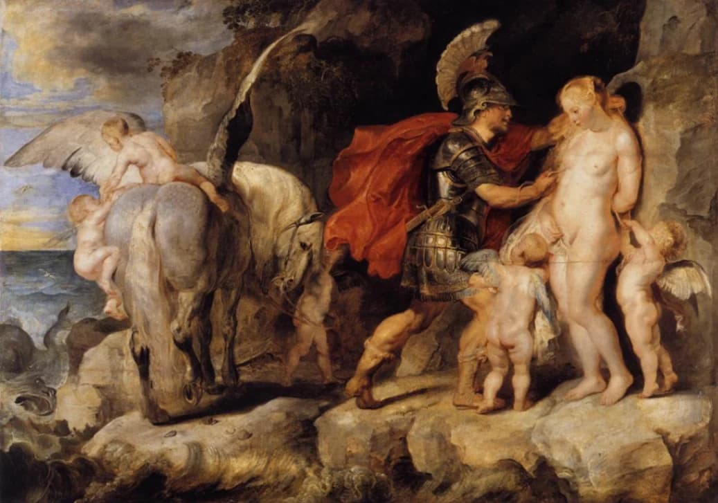 Peter Paul Rubens, Perseo libera Andromeda, 1620, olio su tavola, 100 × 138,5 cm, Gemäldegalerie, Berlino.