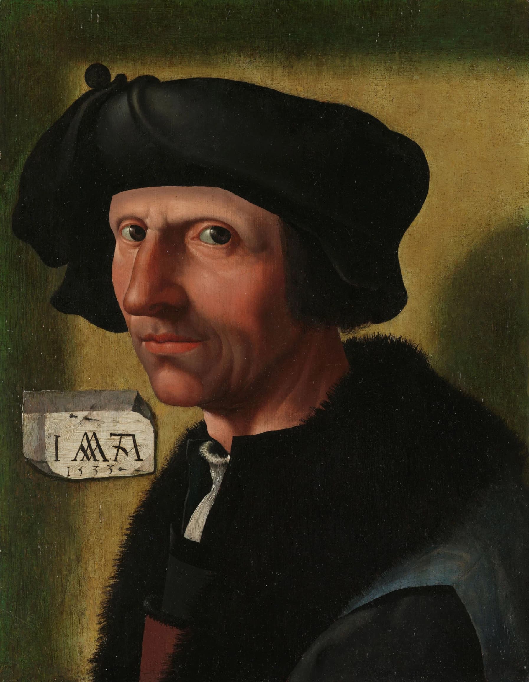 Jacob Cornelisz van Oostsanen, Autoritratto, 1533 circa, olio su tavola, 38 x 30 cm, Rijksmuseum, Amsterdam.