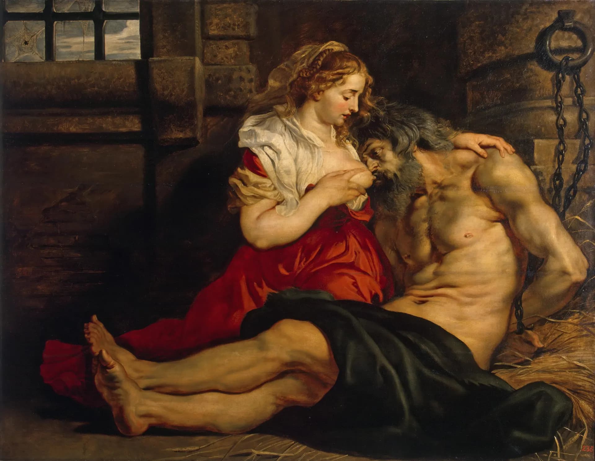 Peter Paul Rubens, Caritas Romana, 1612, olio su tela, 141 x 180 cm, Museo dell'Hermitage, San Pietroburgo.
