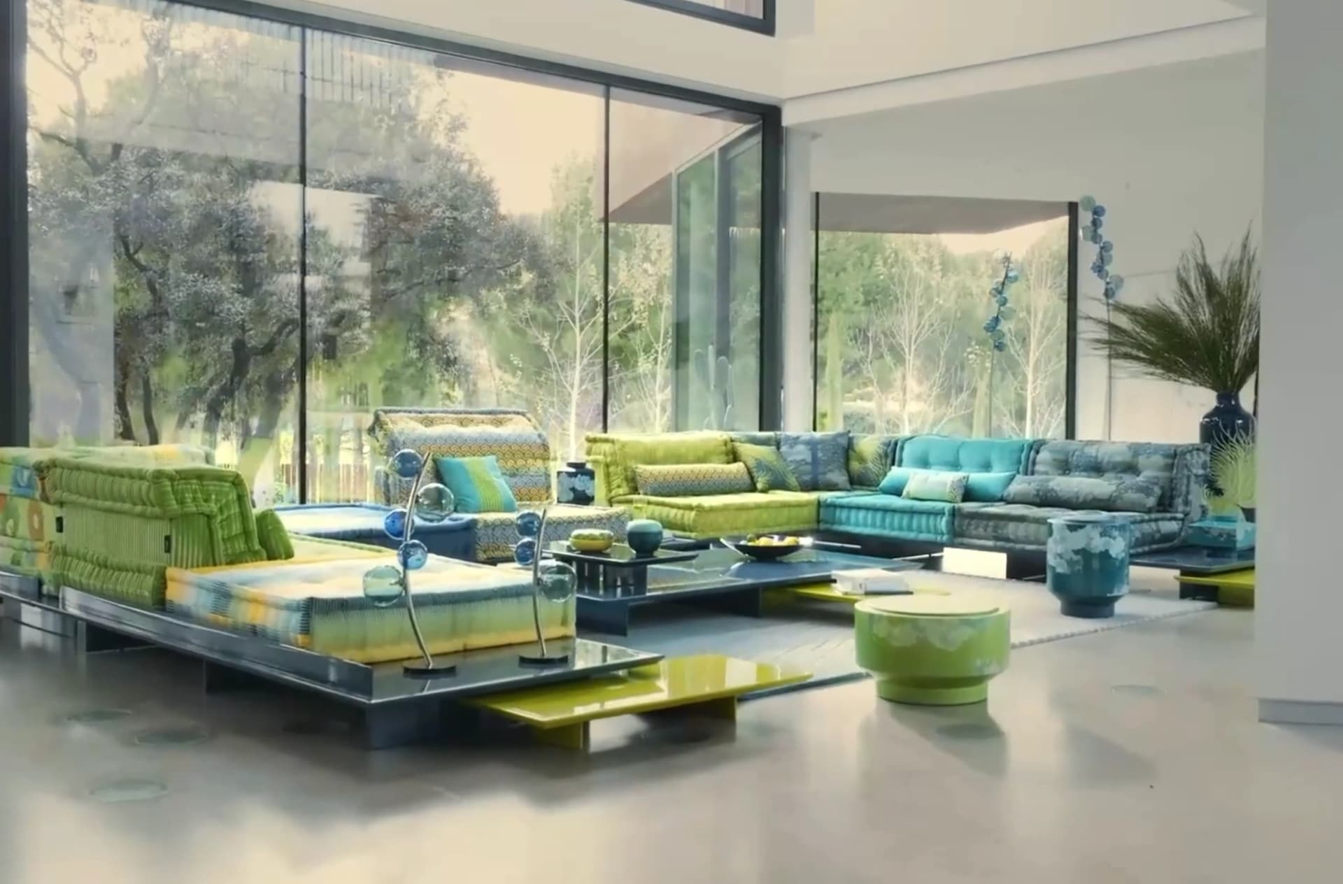 Una delle versioni del divano Mah Jong creato dall'artista e designer Hans Hopfer per Roche Bobois. © Roche Bobois