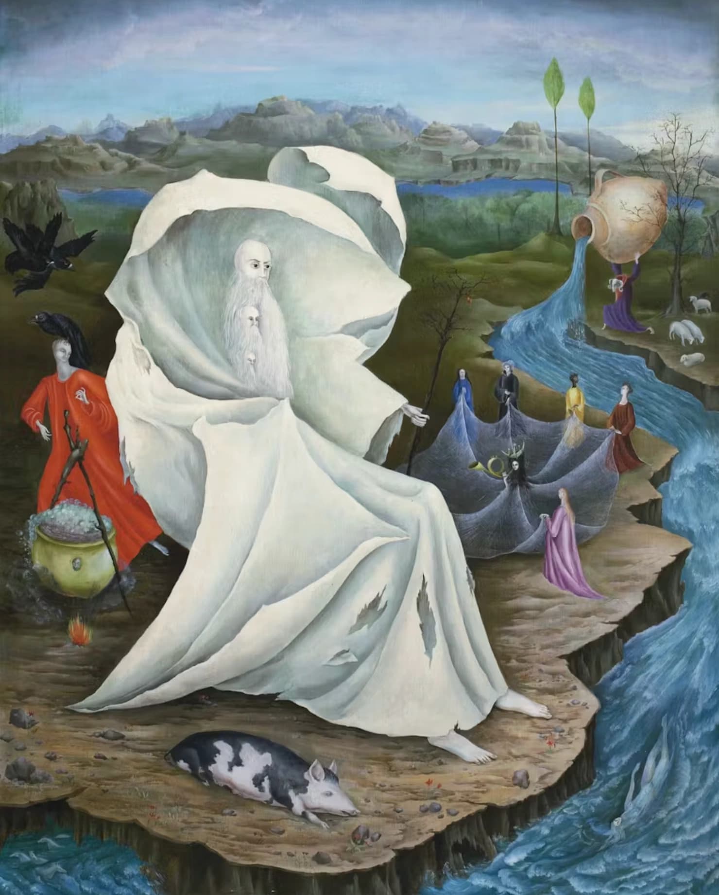 Leonora Carrington, Le Tentazioni di Sant'Antonio, olio su tela, 1945. Foto © Sotheby's