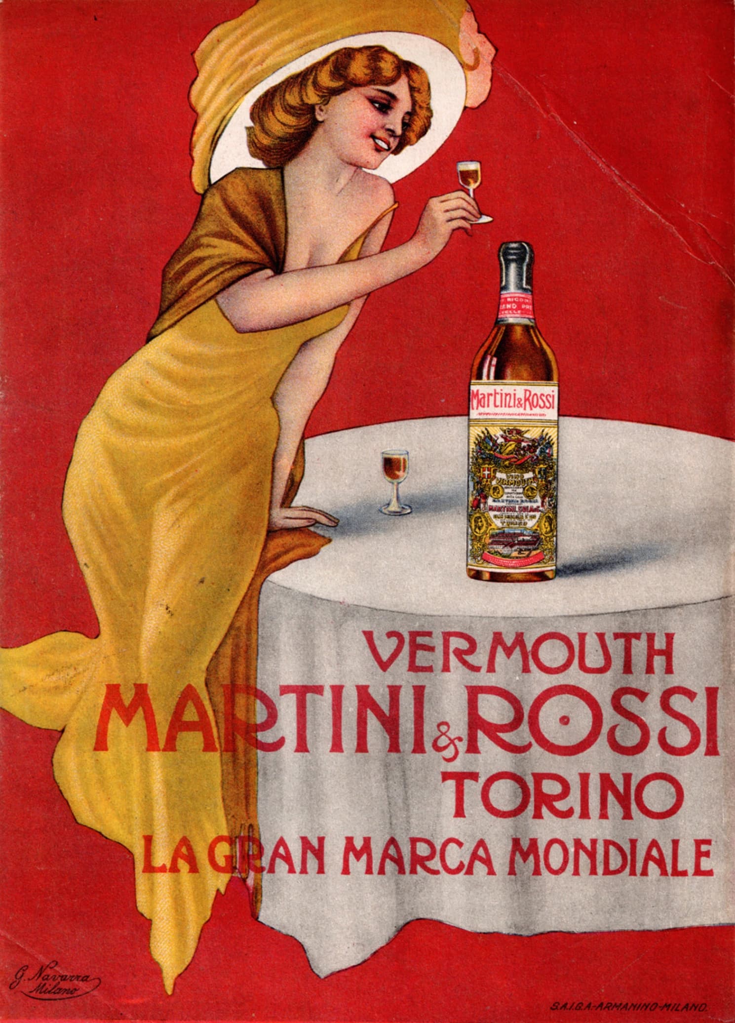 Marcello Dudovich, Manifesto pubblicitario per il Vermouth Martini &amp; Rossi.