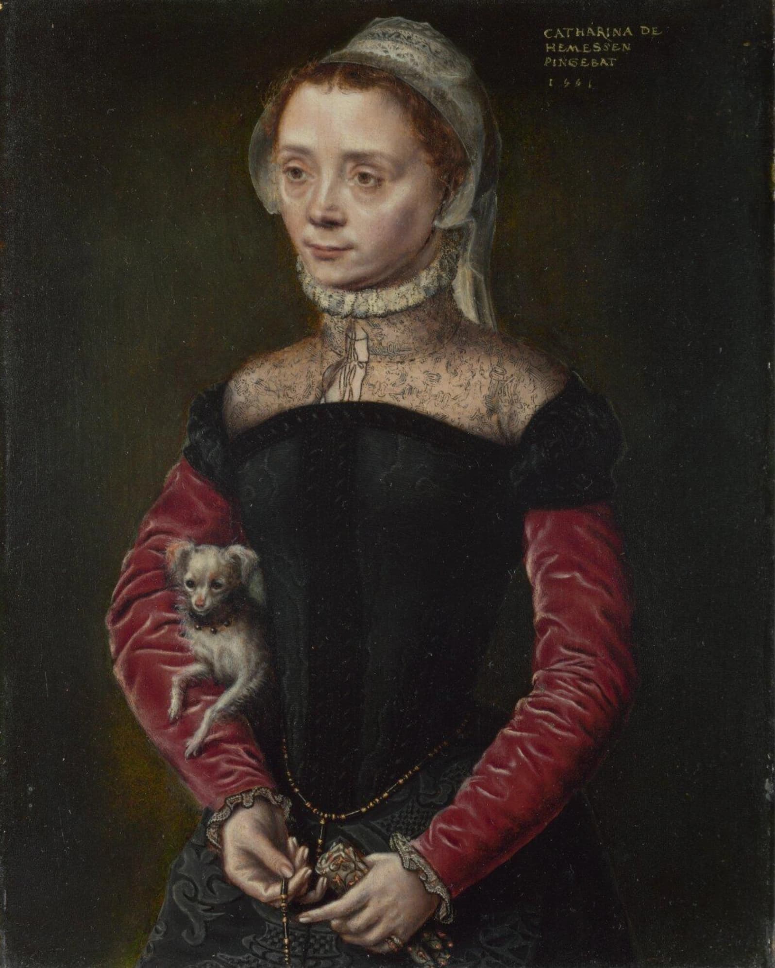 Catharina van Hemessen, Ritratto di donna, 1551, olio su tavola (probabilmente quercia) 22,8 × 17,6 cm, National Gallery, Londra.