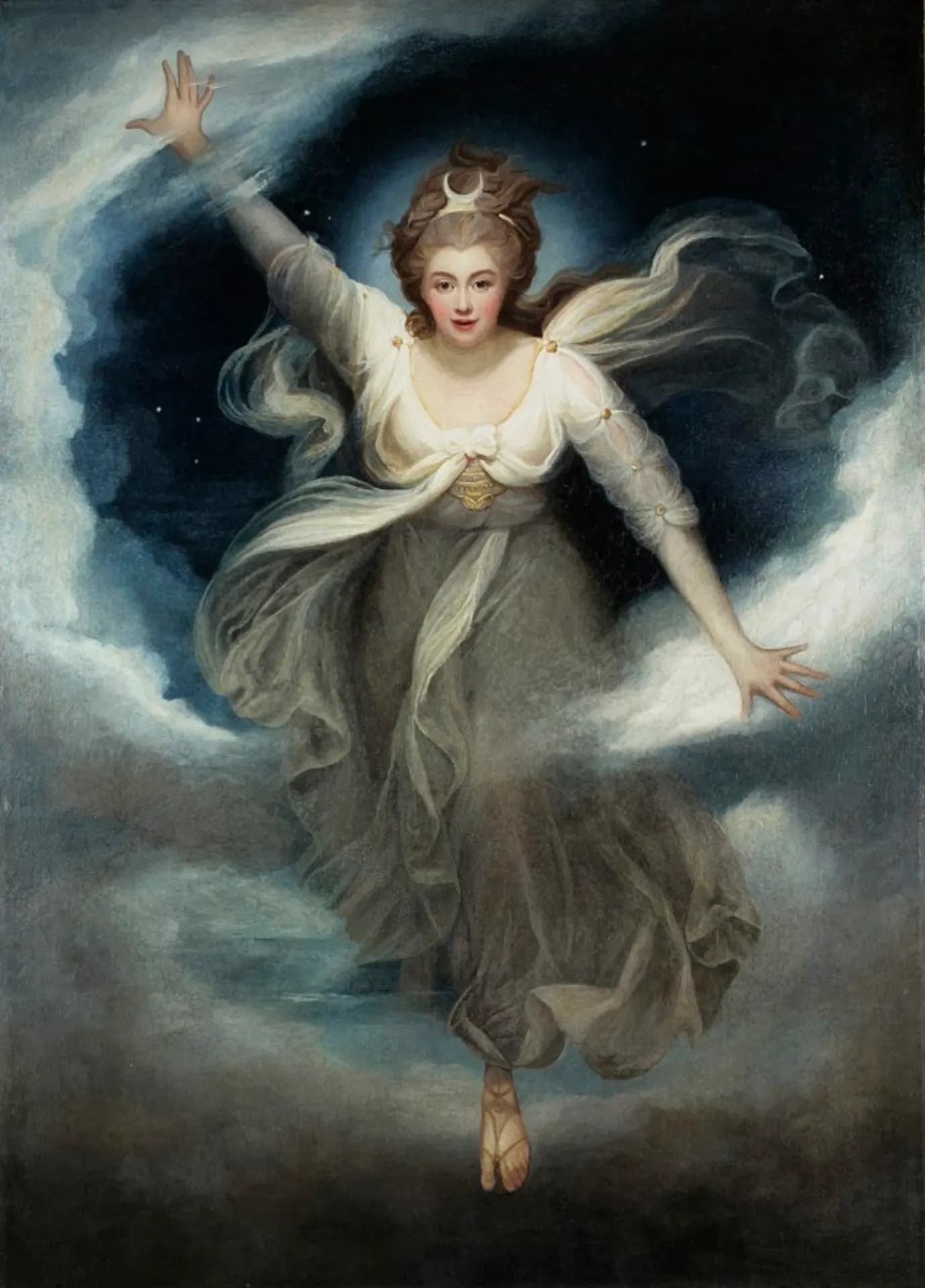 Maria Hadfield Cosway, Duchessa di Devonshire come Cynthia, 1782, olio su tela, 223,5 × 162,6 cm, Chatsworth House, Derbyshire.