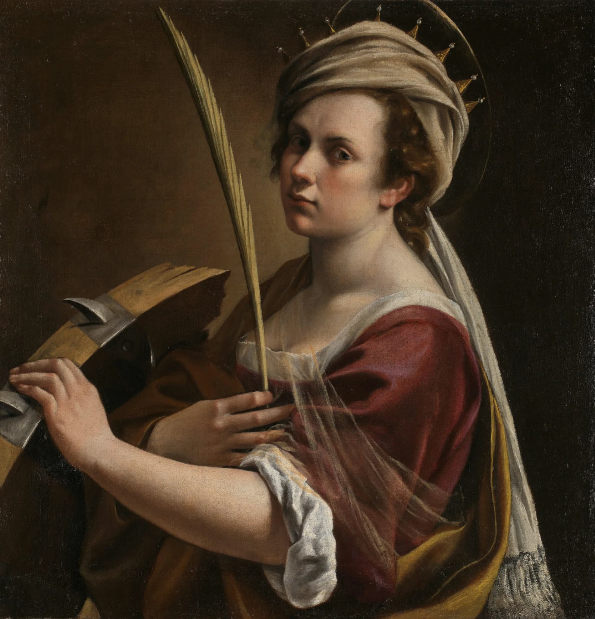 Artemisia Gentileschi, Autoritratto come Santa Caterina d' Alessandria, 1615-1617 circa, olio su tela, 71,4 × 79 cm, National Gallery, Londra.