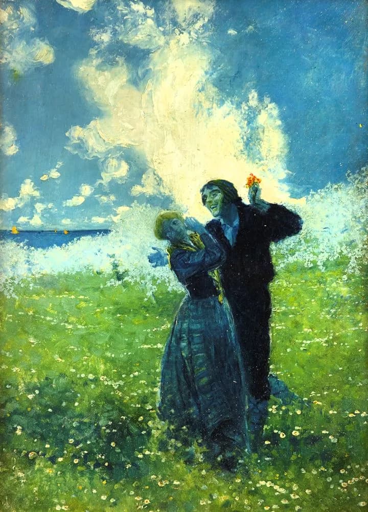 Stefano Macchiati, L'amore in blu, 50 x 40 cm, olio su tela, collezione privata.