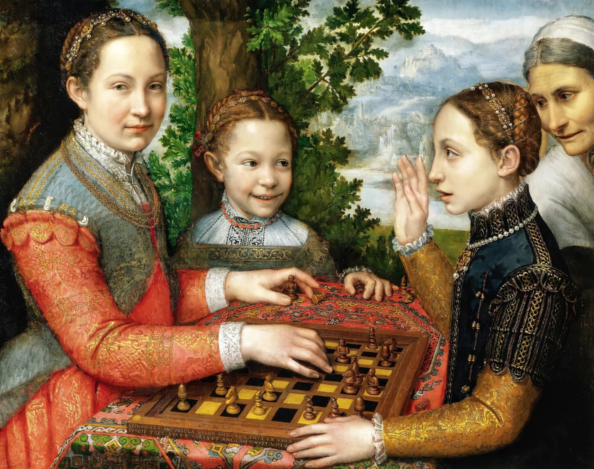 Sofonisba Anguissola, Partita a scacchi, 1555, olio su tela, 72 × 97 cm, Museo Nazionale, Poznań.
