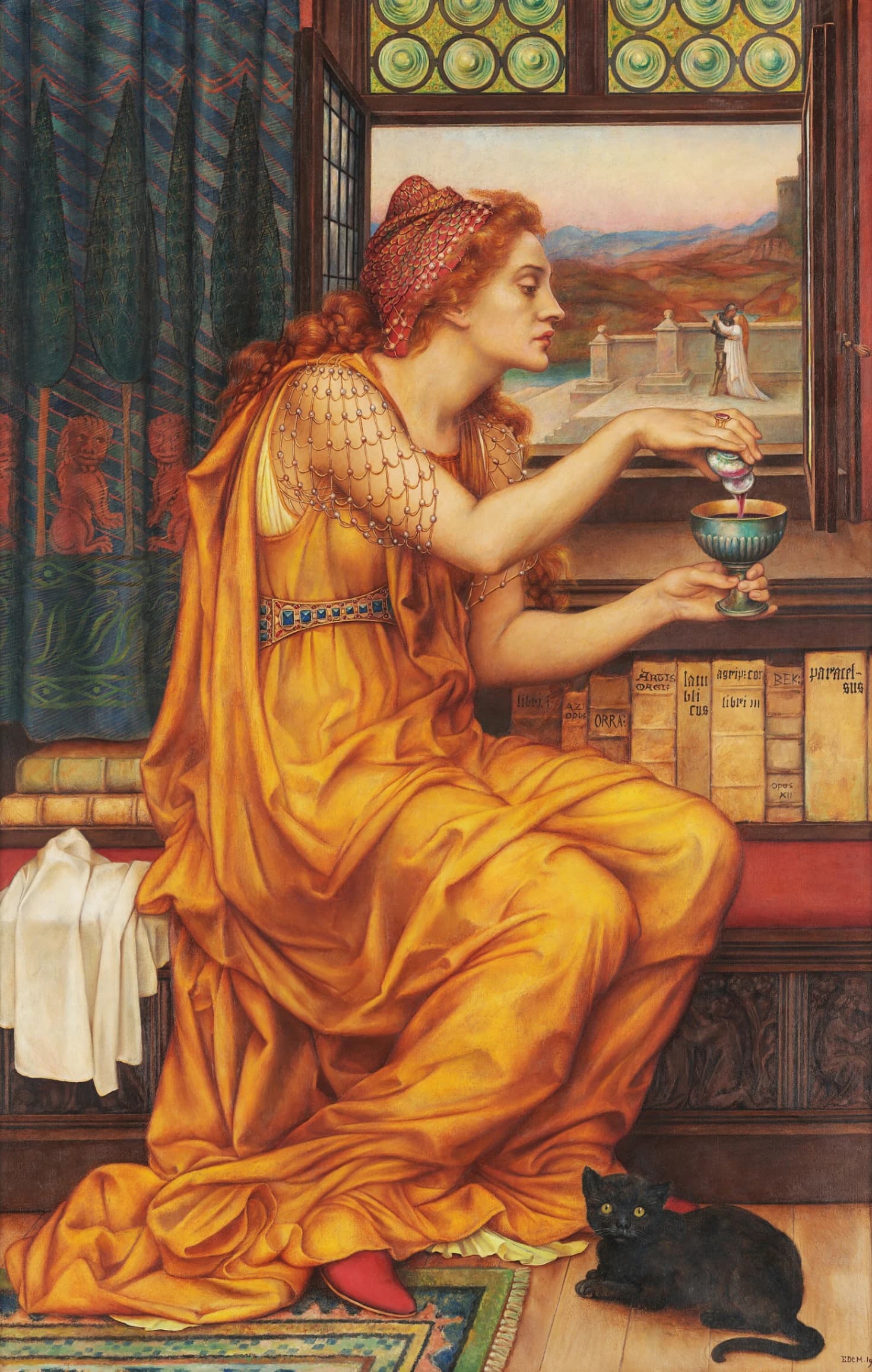 Evelyn De Morgan, La pozione d'amore,1903, olio su tela, 104.1 x 52 cm, De Morgan Collection, Barnsley. © Trustees of the De Morgan Foundation