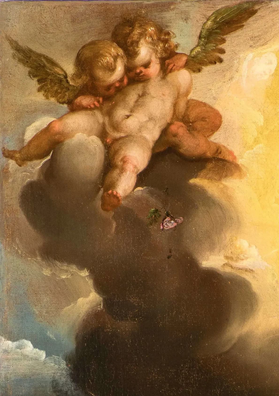 Domenico Carpinoni, Madonna in gloria col Bambino e i santi Domenico, Caterina da Siena e altri santi, particolare, 1630-1640 circa, olio su tela, 150 x 105 cm, Gandellino, chiesa di San Martino vescovo.