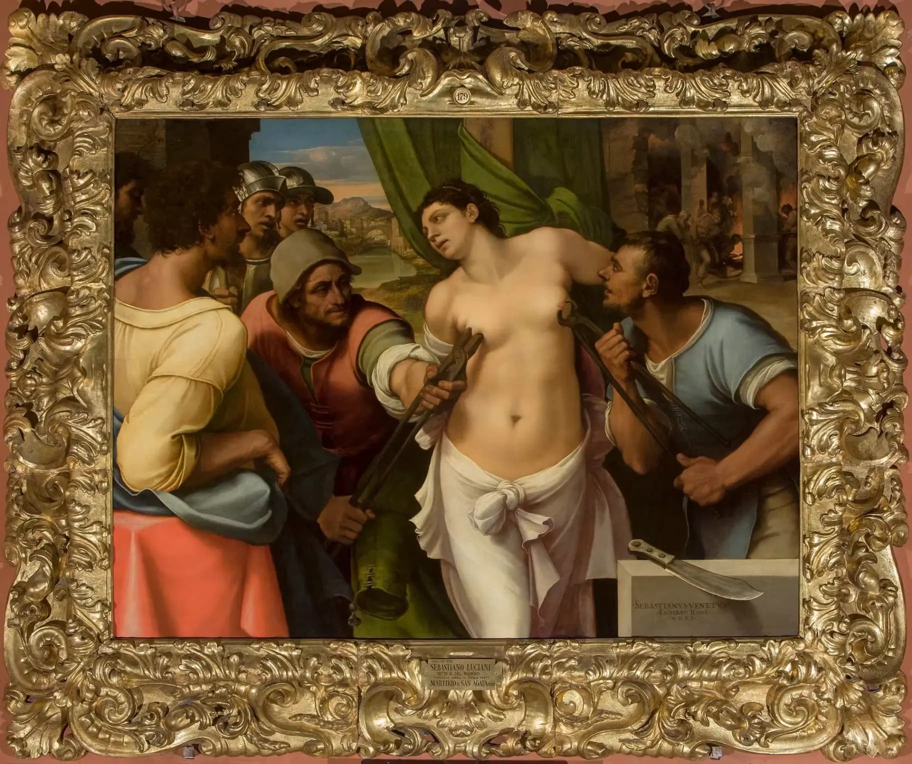 Sebastiano del Piombo, Martirio di Sant'Agata, 1520, olio su tavola, 132 x 178 cm, Galleria Palatina, Firenze.