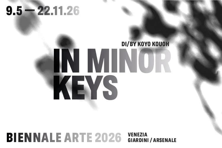 La visual identity della Biennale Arte 2026 di Venezia, dal titolo In Minor Keys.