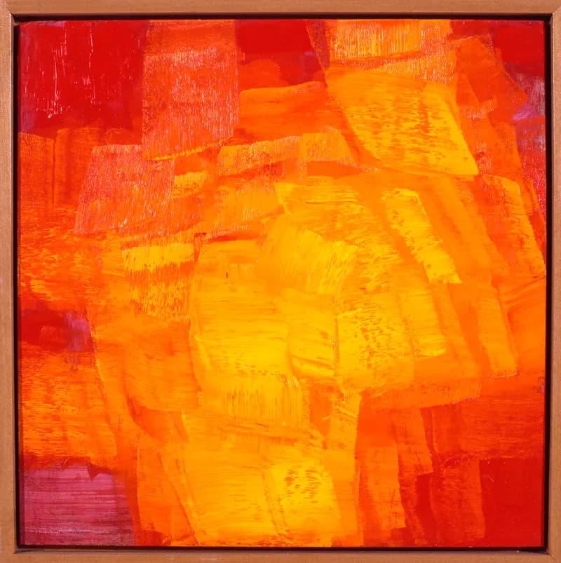 Claudio Verna, Giallo, 1996, olio su tavola, 40 x 40 cm, collezione dell'artista.
