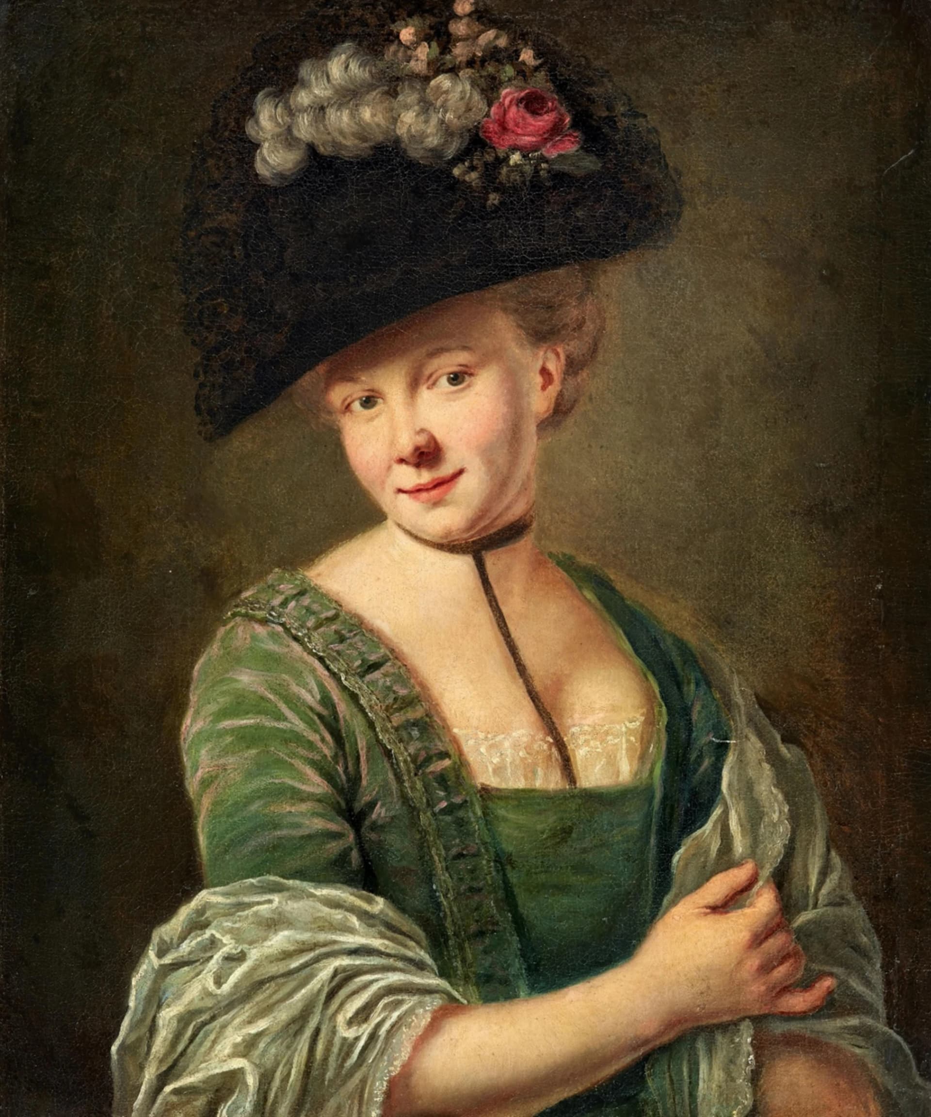 Anna Dorothea Therbusch, Ritratto di una signora in abito di velluto verde, olio su tela, 72 x 60 cm, collezione privata. © Lempertz