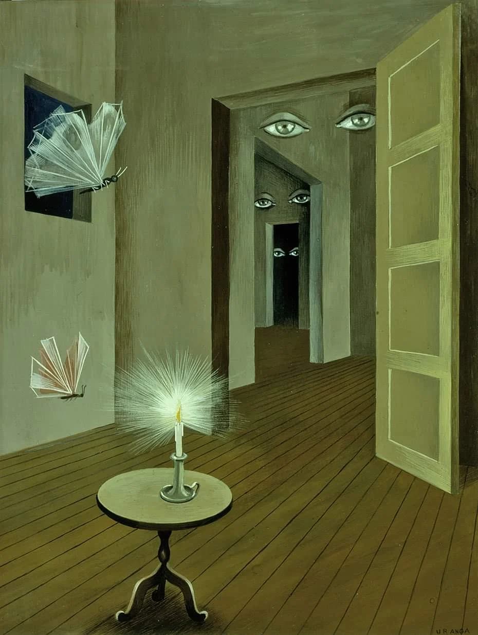 Remedios Varo, Insomnia I, 1947, cartoncino.