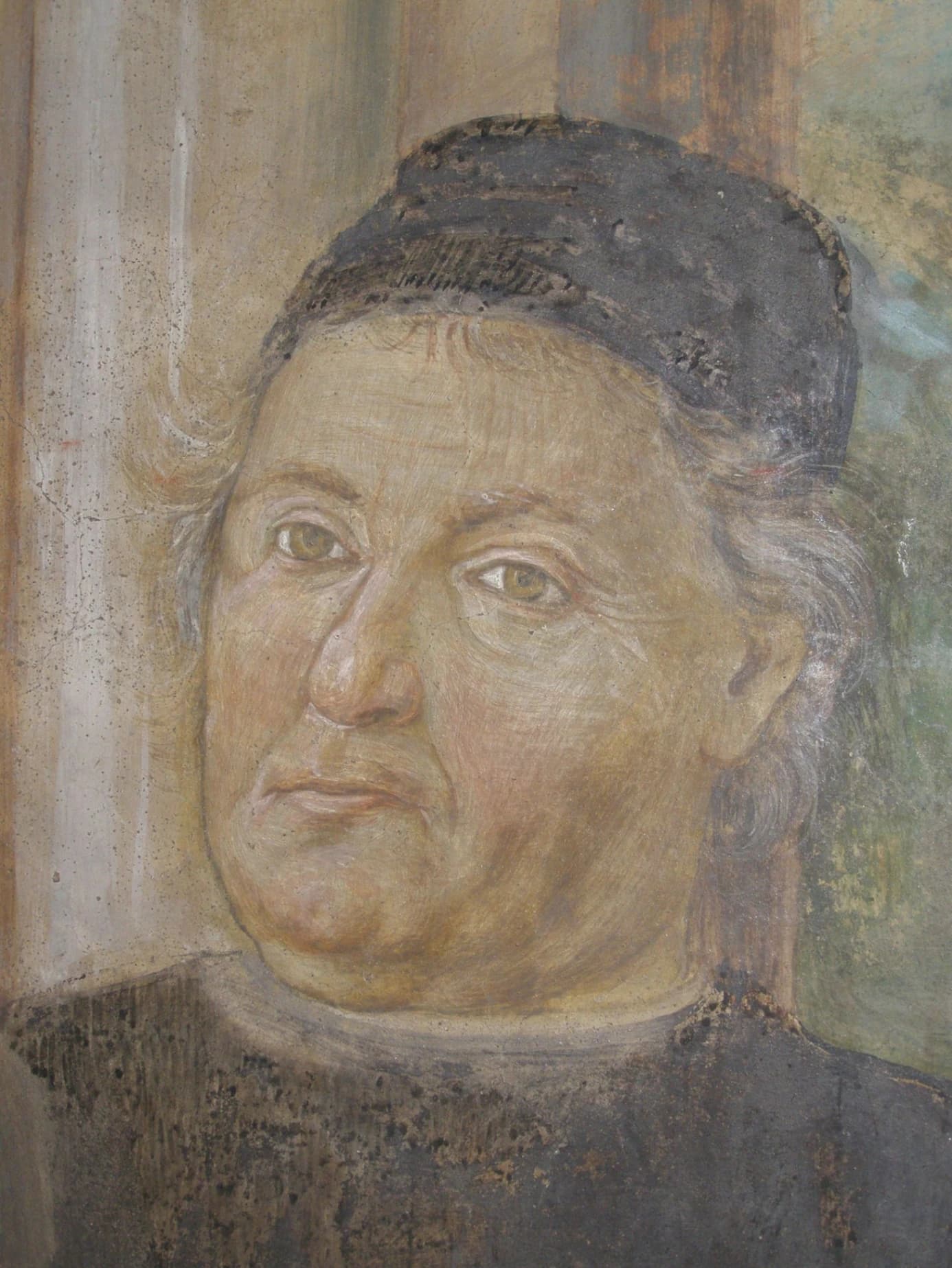 Aldo Manuzio ritratto nell'affresco di Bernardino Loschi, Castello dei Pio, Carpi (Modena).