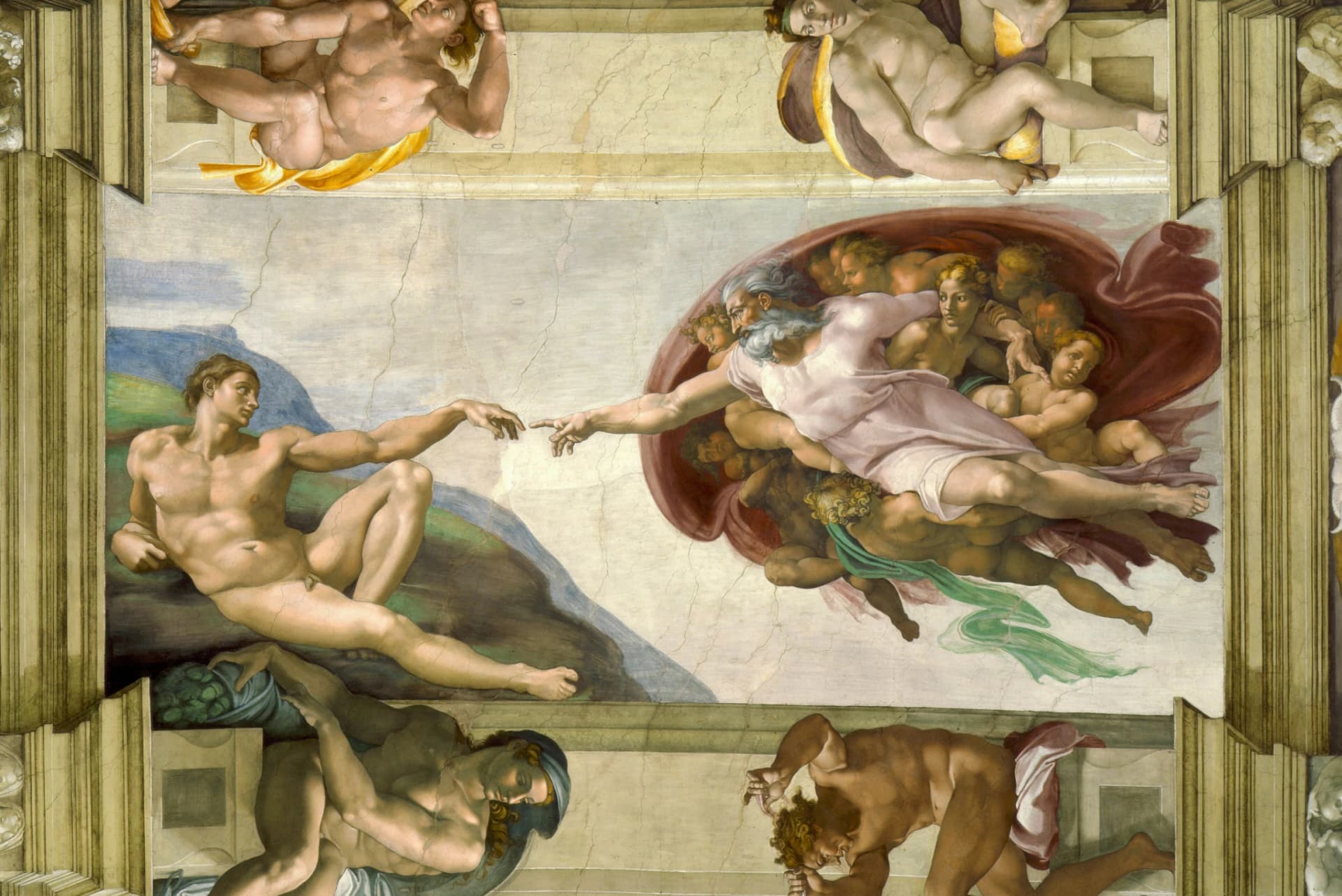 Michelangelo Buonarroti, Creazione di Adamo, Cappella Sistina, Vaticano.