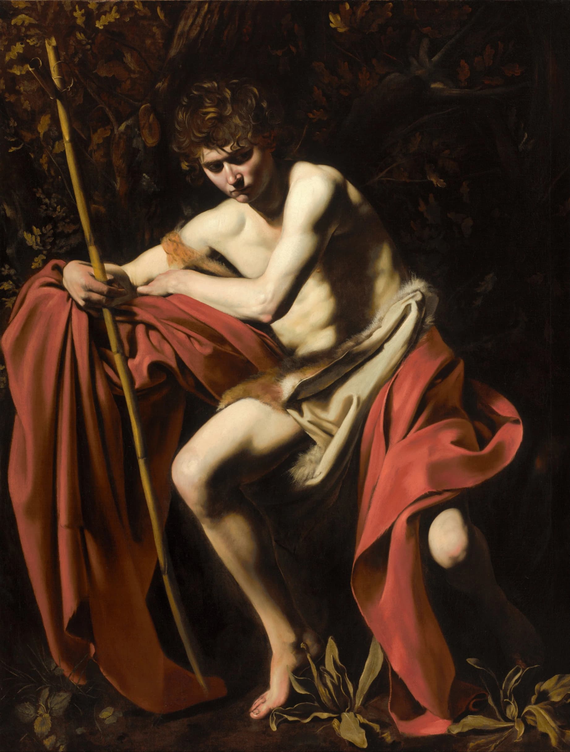 Michelangelo Merisi detto Caravaggio, San Giovanni Battista, 1604 circa, olio su tela, 173 × 133 cm, Museo Nelson-Atkins, Kansas City.