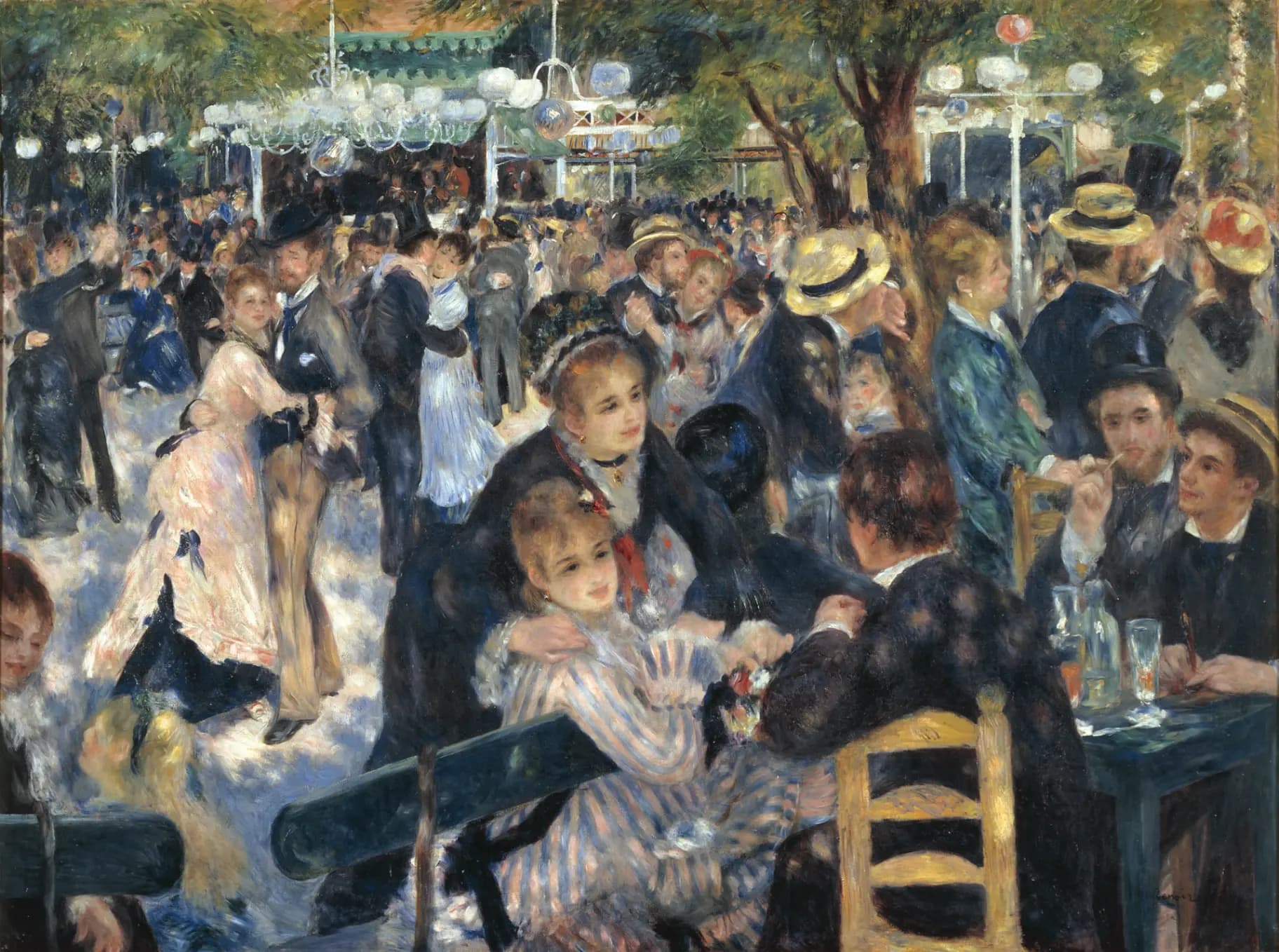 Pierre-Auguste Renoir, Bal au moulin de la Galette, 1876, olio su tela, 131 × 175 cm, Museo d'Orsay, Parigi.