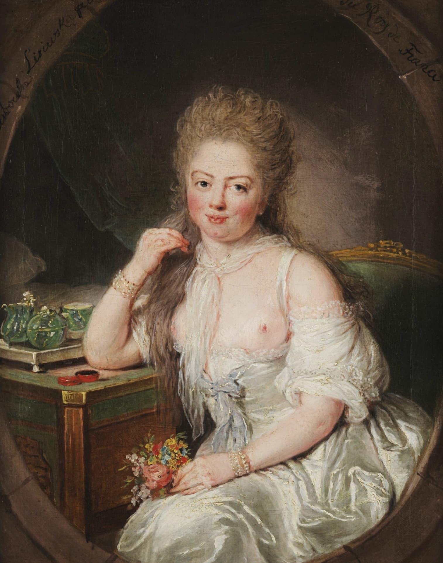 Anna Dorothea Therbusch, Giovane donna in negligé, 1770, olio su tela, 38,8 x 32,2 cm, Staatliche Museen zu Berlin, Gemäldegalerie © Christoph SchmidtGemäldegalerie, Staatliche Museen, Berlino.