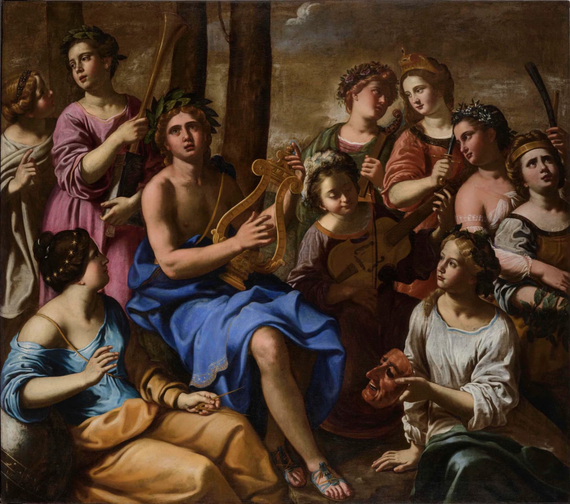 Antiveduto Gramatica, Apollo e le Muse, olio su tela, 152 x 172 cm, collezione Robilant + Voena.