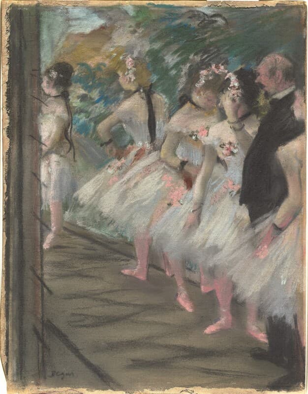 Edgar Degas, Il balletto, 1880 circa, pastello su carta color beige chiaro montata su cartone, 32,4 x 25,4 cm, National Gallery of Art, Washington.
